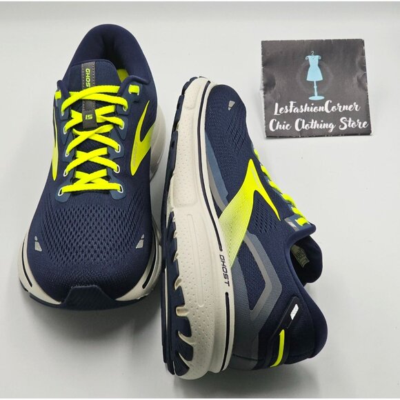 Brooks  Ghost 15 Men's Navy Blue Green Mesh Neutral Running Shoe Size 13 2843 - Picture 10 of 16